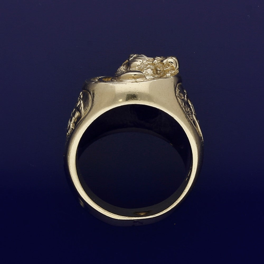 Horse Head 10k Yellow Gold Vintage Ring